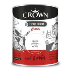 CROWN ONE COAT GLOSS BRILLIANT WHITE 750ML